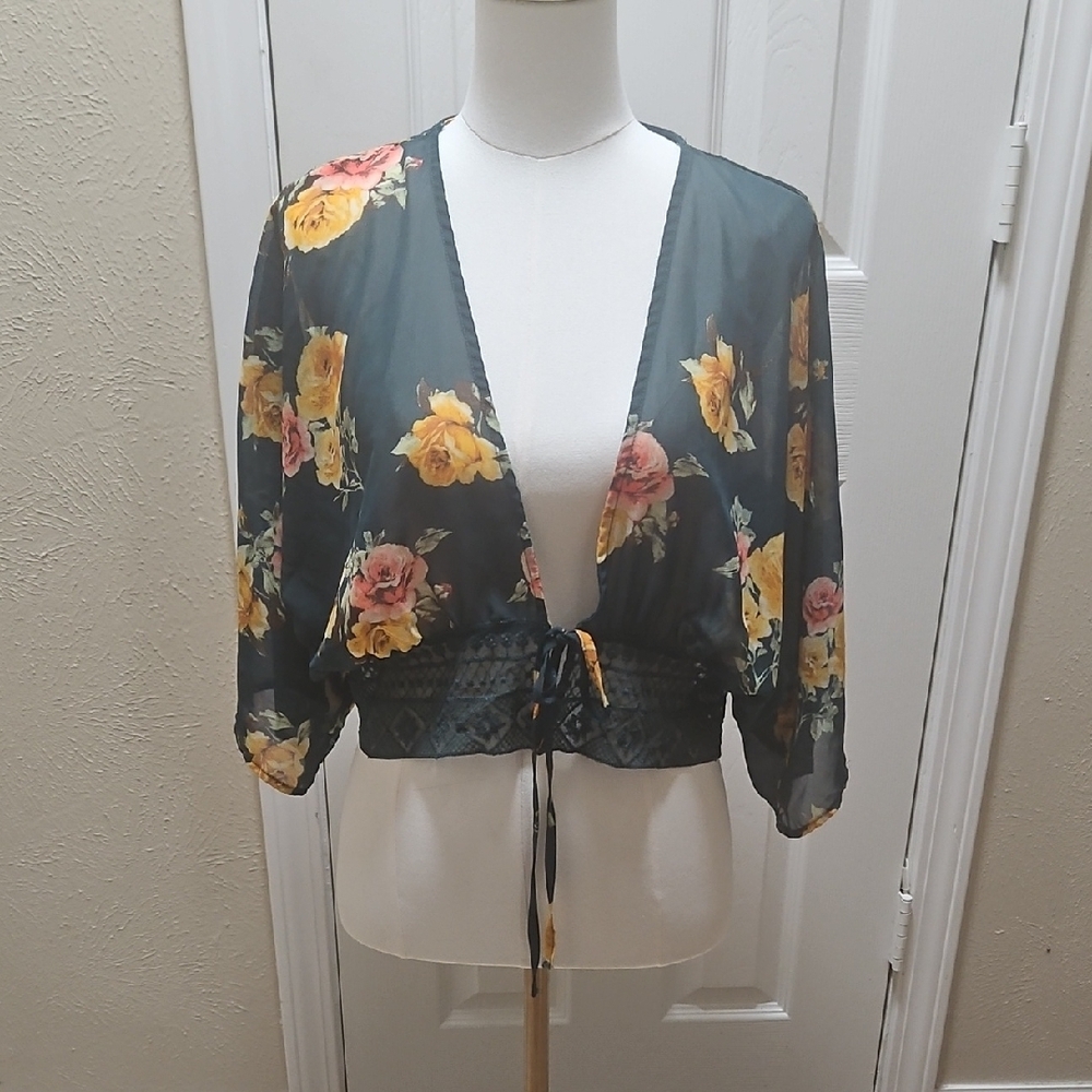 Floral Sheer Kimono Cardigan  2498